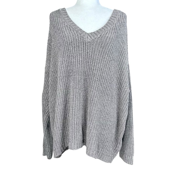 Soft Surroundings Sweaters - Soft Surroundings V-neck Ribbed Sweater Oversized Slouchy Cozy Relaxed